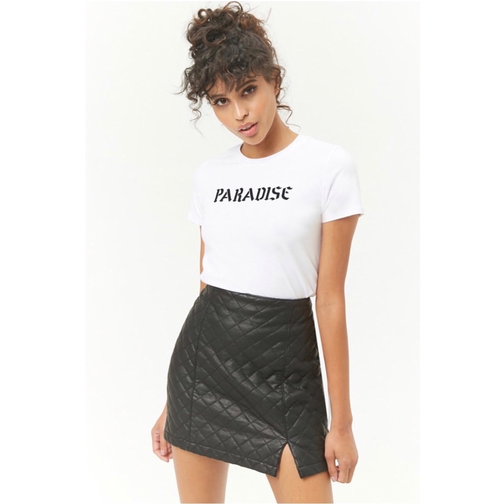 Faux leather mini skirt